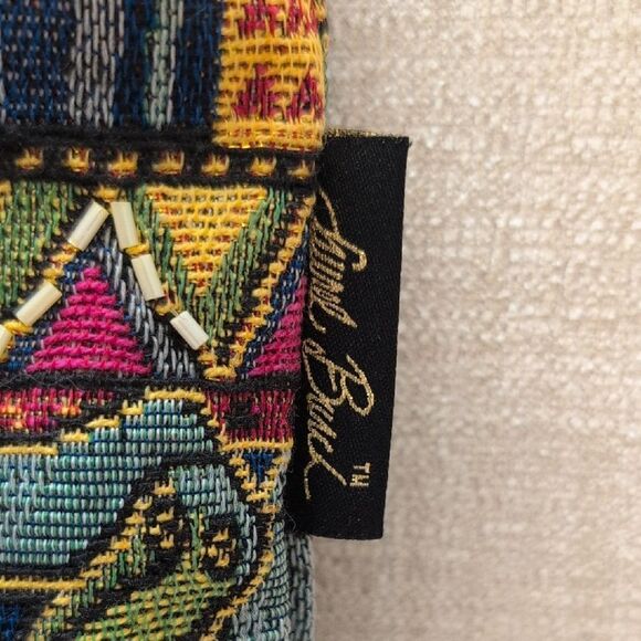 Laurel Burch Multicolor Tapestry Tote Bag Dog Cat Beads Sequins Shoulder Bag - Picture 2 of 14